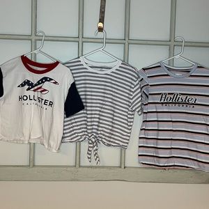 Lot of 4 Hollister crops/t shirt.